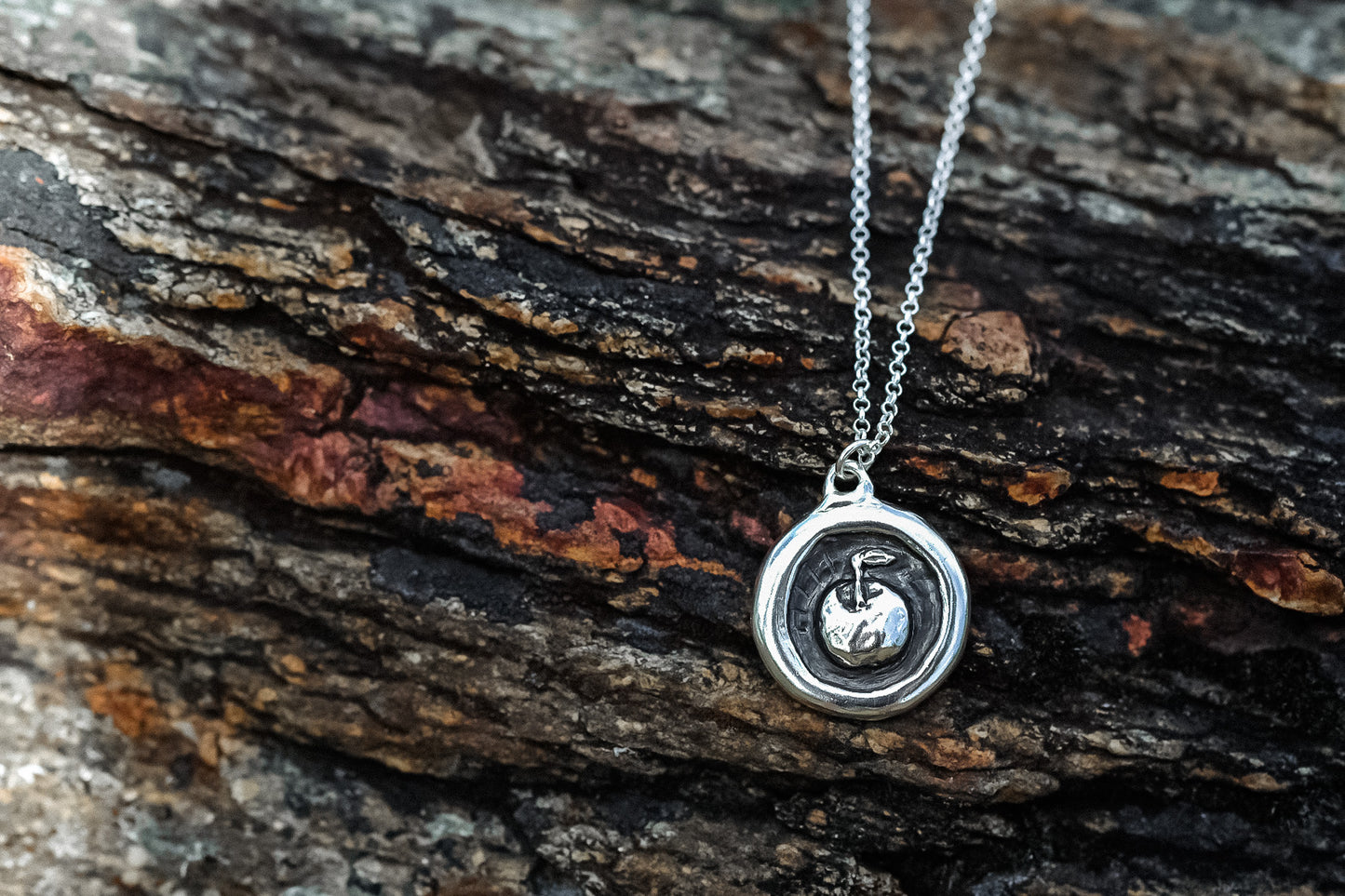 Carved Medallion Pendant- Okanagan Apple