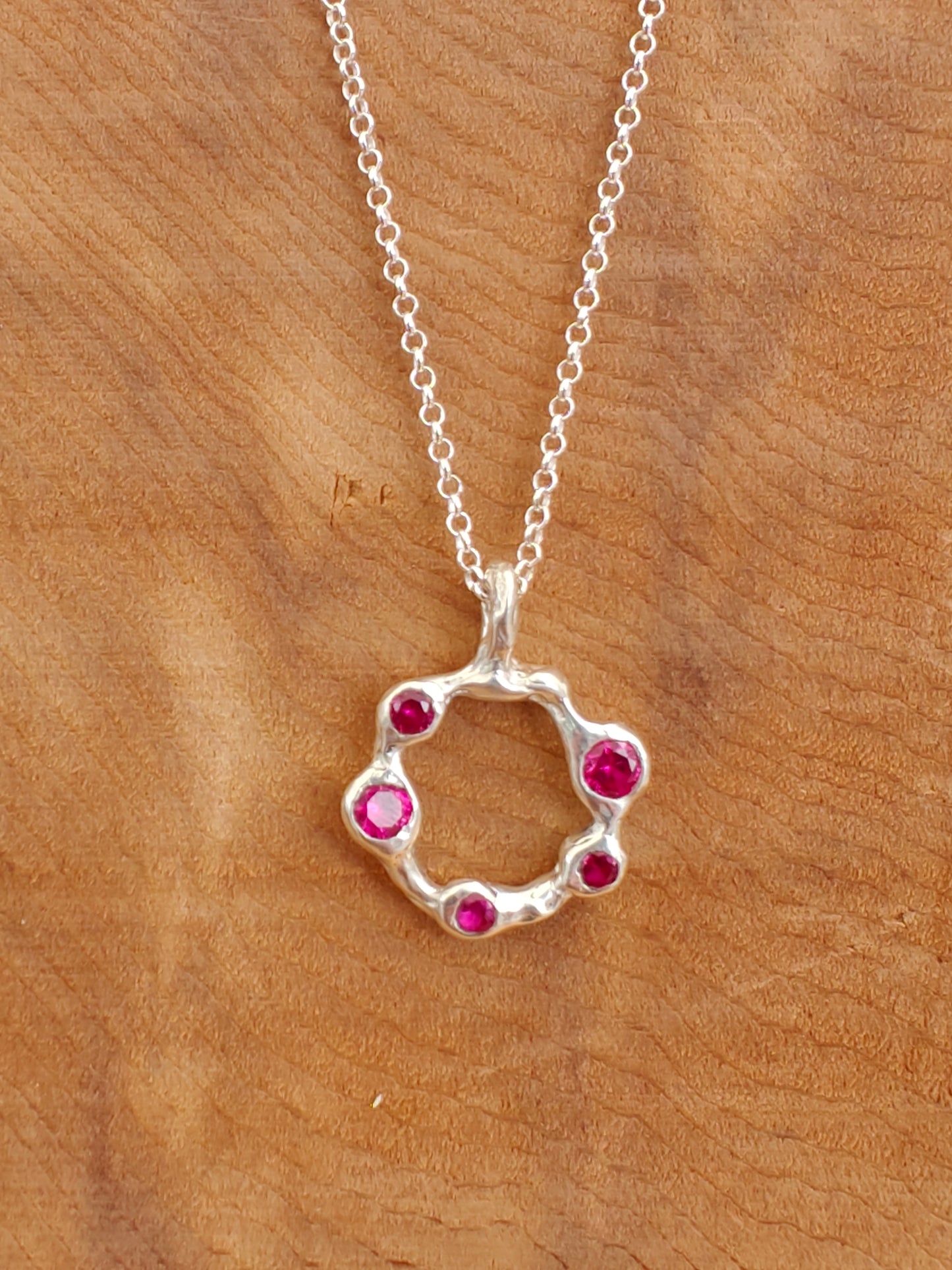 Lab Ruby Ripple Pendant
