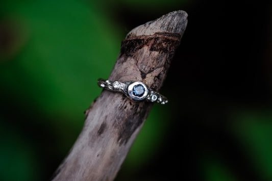 Treasure Ring - Blue Topaz & White Lab Sapphires