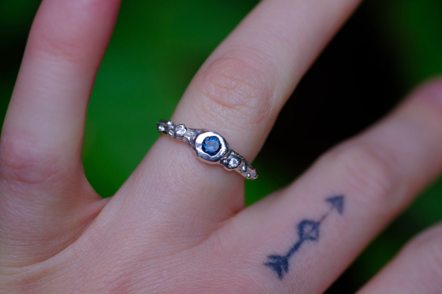 Treasure Ring - Blue Topaz & White Lab Sapphires