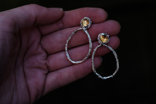 Citrine Rose Cuts w Shoreline Dangles