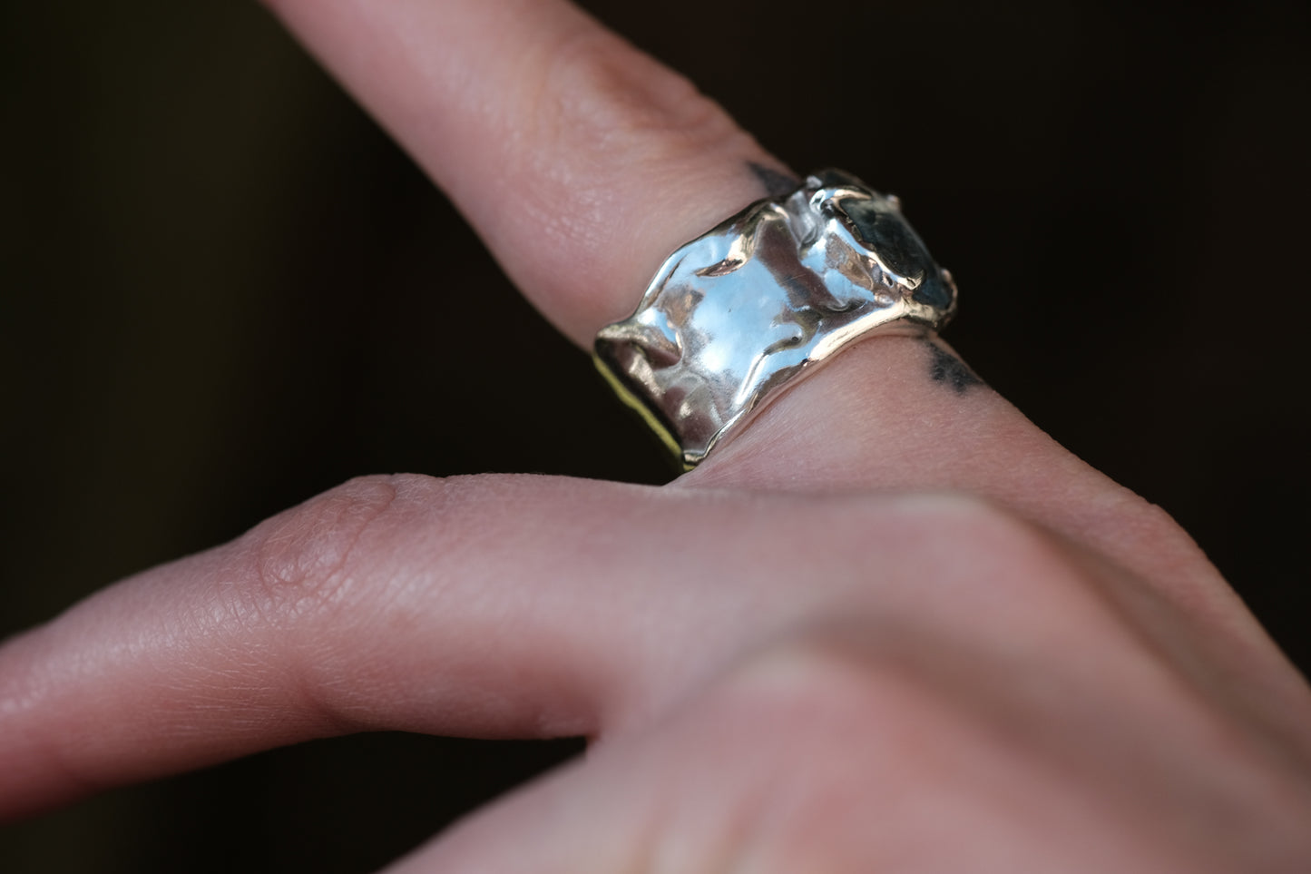 Mossy Aquamarine Big Ring