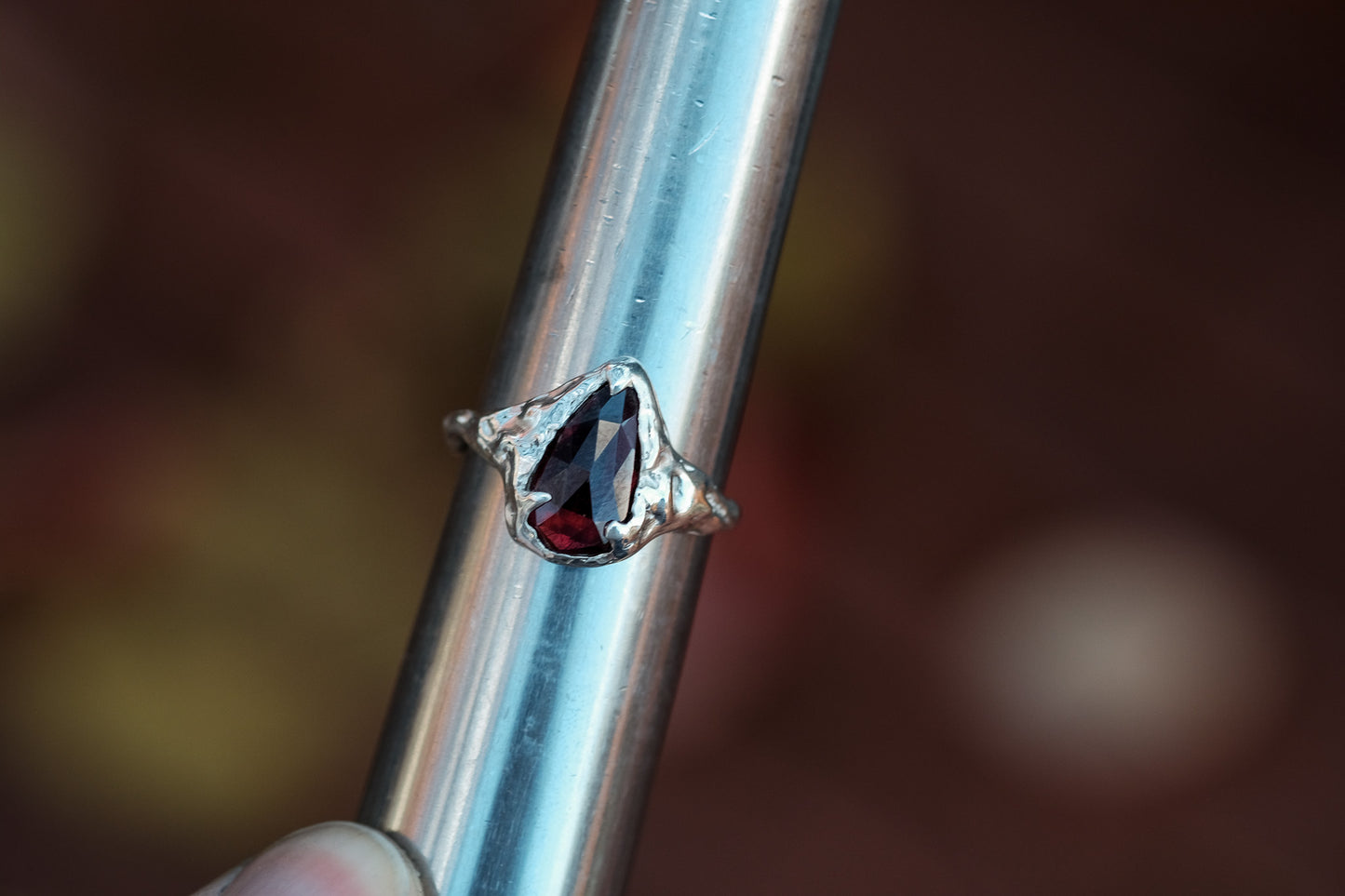 Pear Garnet Ring