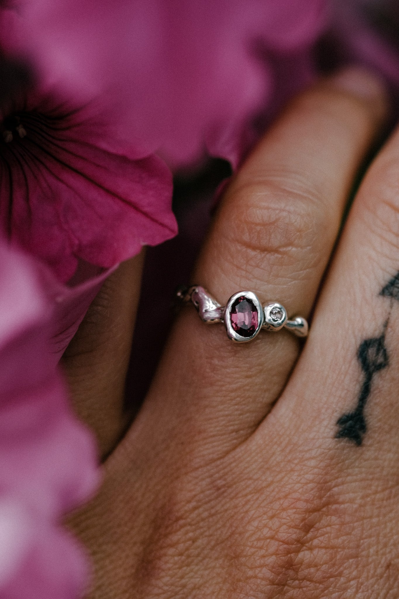 Rhodolite Garnet Ring