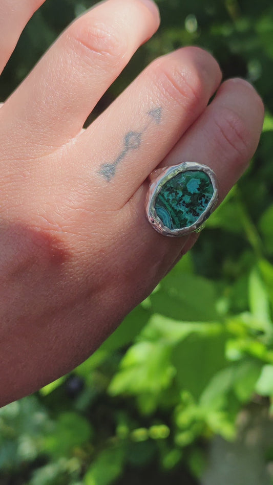 Azurite-Malachite Ring